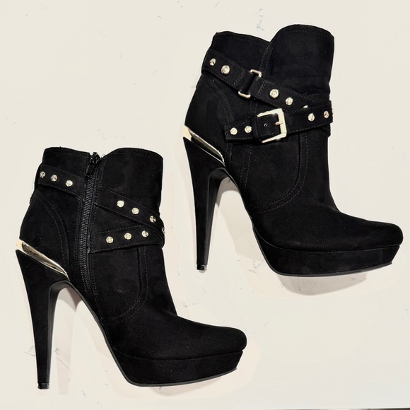 GBG Los Angeles Black Deeka Platform Stiletto Ankle Boots Women’s Size 8.5 NWOT - Picture 2 of 12